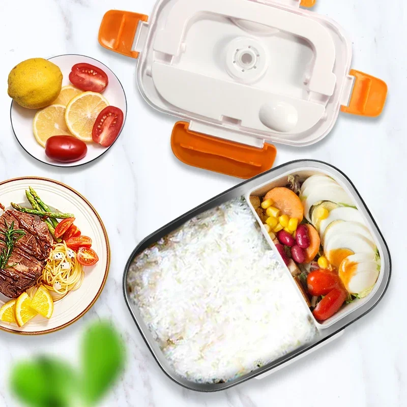 Dropshipping Dual-purpose Electric Heated Lunch Box for Car and Office, Home Food Warmer Electric Portable Hot Lunch Box