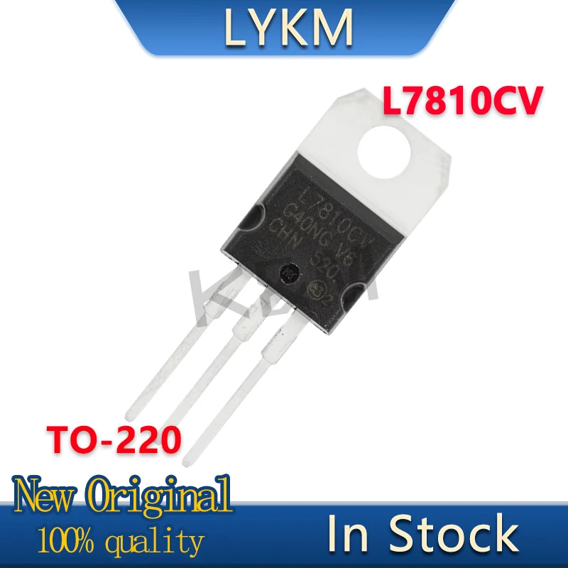Original L7810CV In-line Triode, 10V, L7810, Três Regulador Terminal, TO 220, Novo, Em estoque, 10 Pcs