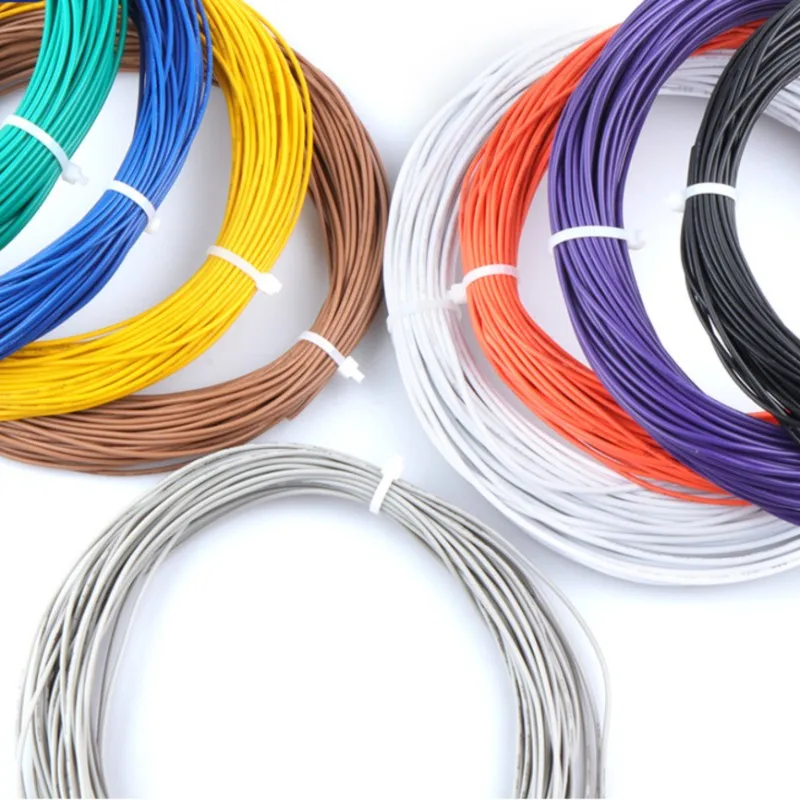 5/10Meters 1007 PVC Tinned Copper Cable 28 26 24 22 20 18 AWG  DIY Equipment Electrical Wire LED Line Colorful