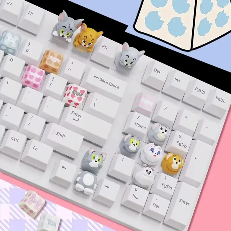 Tom And Jerry Keycap Blind Box Cute Bean Fingertip Keyboard Keycap Mysterious Surprise Box Exquisite And Interesting Toys