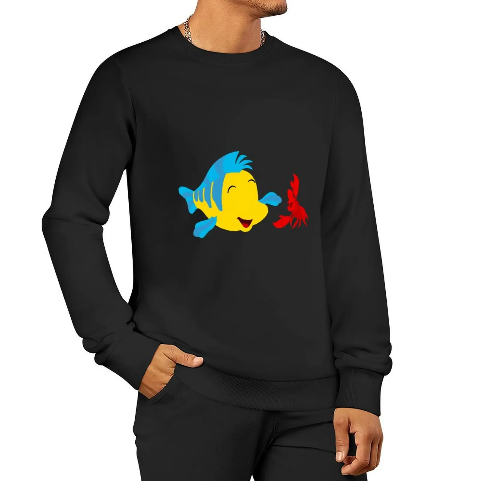 Minimalist Flounder & Sebastian Pullover Hoodie aesthetic clothing tracksuit men autumn clothes men's sweatshirt