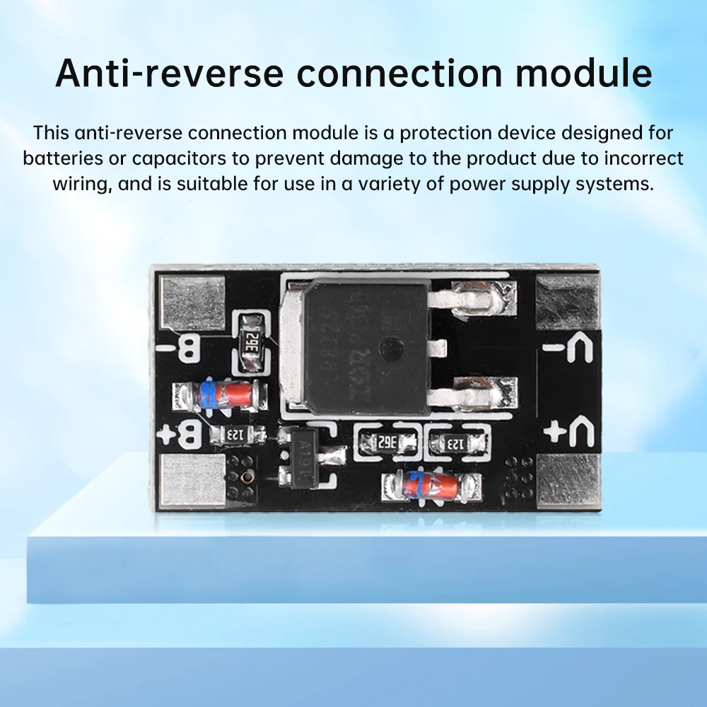 DC 3V-28V 12A Anti Reverse Connection Module Battery Capacitor Positive&Negative Polarity Reverse Connection Protection Board