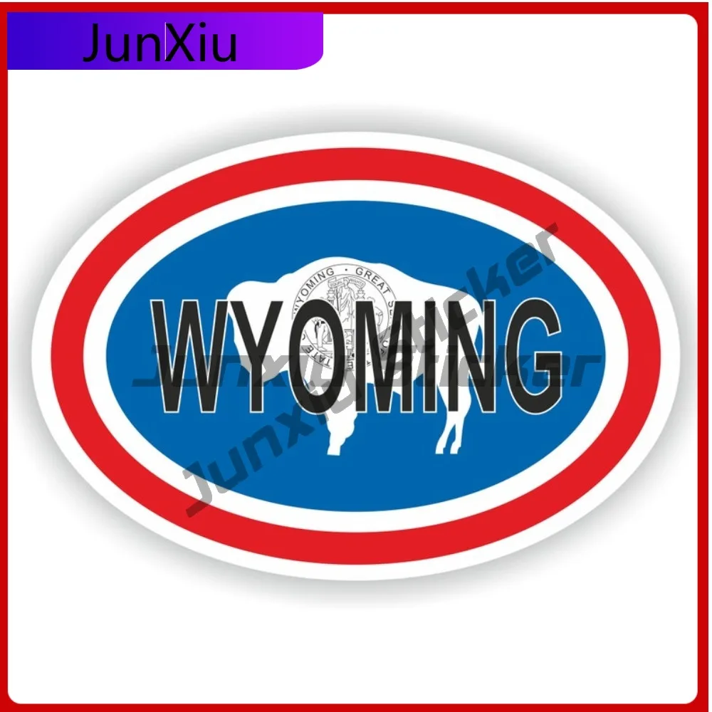 

Wyoming Country Code Oval Sticker With Flag Waterproof Decals Camper Rv Van Decals Laptop Sticker Camping Car Cover Waterproof
