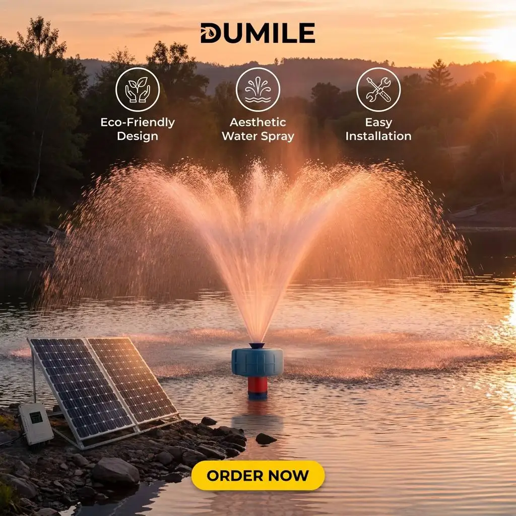Dual-mode Solar Floating Aerator Solar & Backup Power Available Perfect for Lake Ecological Restoration and Fish Farm Usage