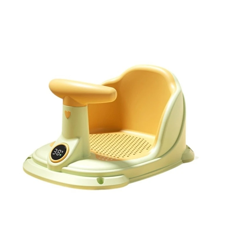 Ergonomic Baby Bath Chair Anti Slip Base Space Saving for Home Use Intelligent Temperature Sensing Shower