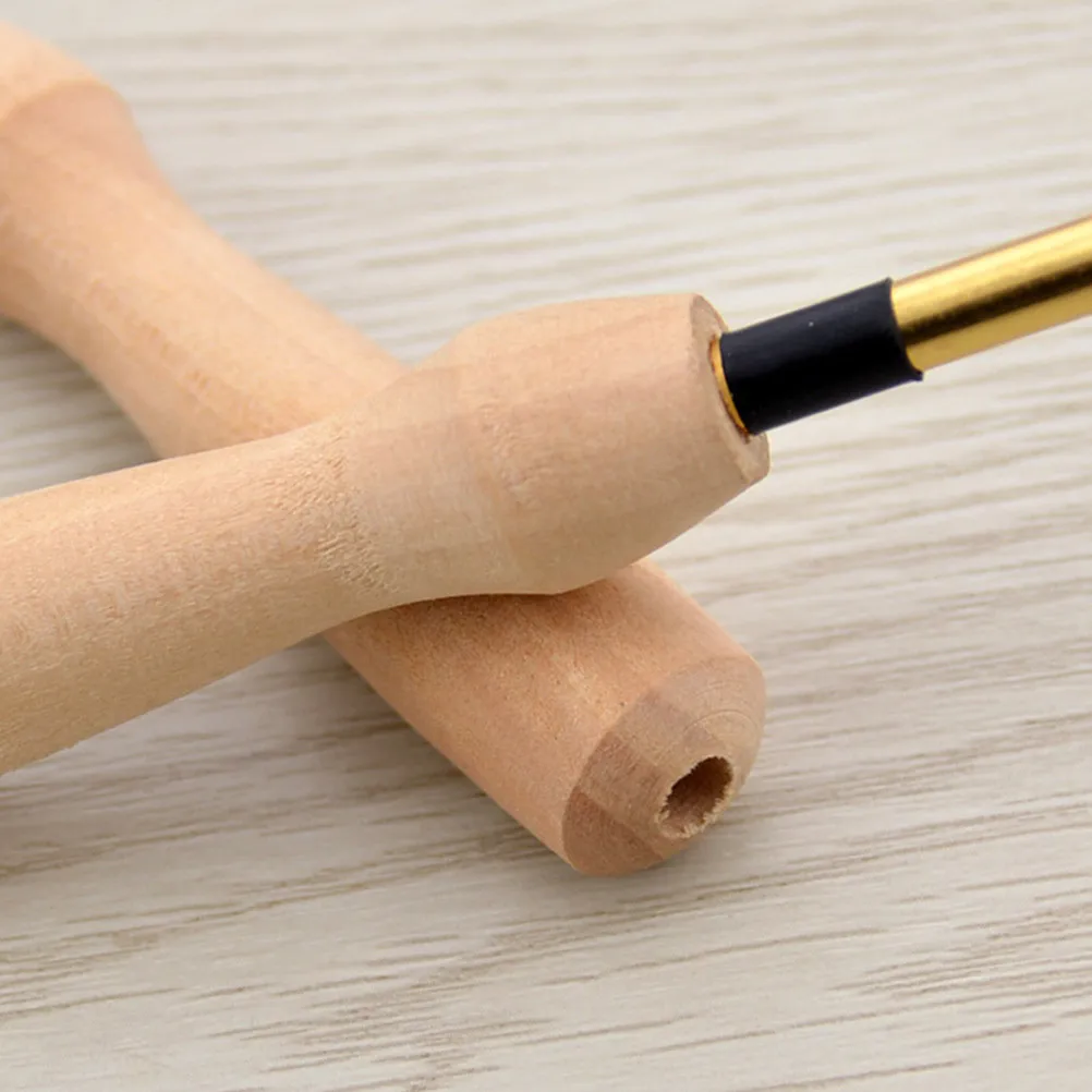 

2Pcs Wooden Handle Punch Needle Embroidery Tool for Sewing DIY Crafts Lightweight Durable Home Sewing Tool Embroidery Needle