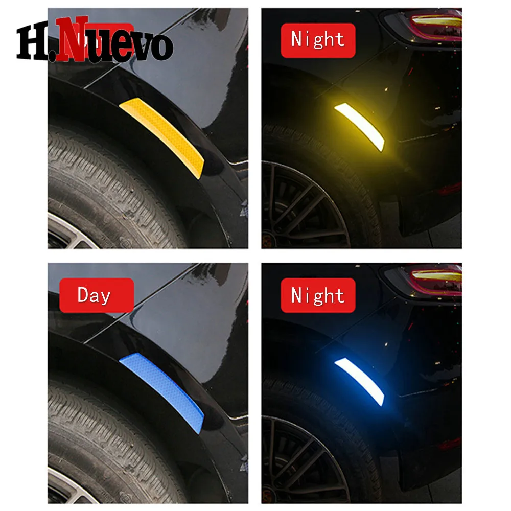 

4Pcs/Set Reflective Stickers Car Wheel Eyebrow Sticker Warning Decal Strip Secure Reflector Stickers For Mini Cooper Accessories