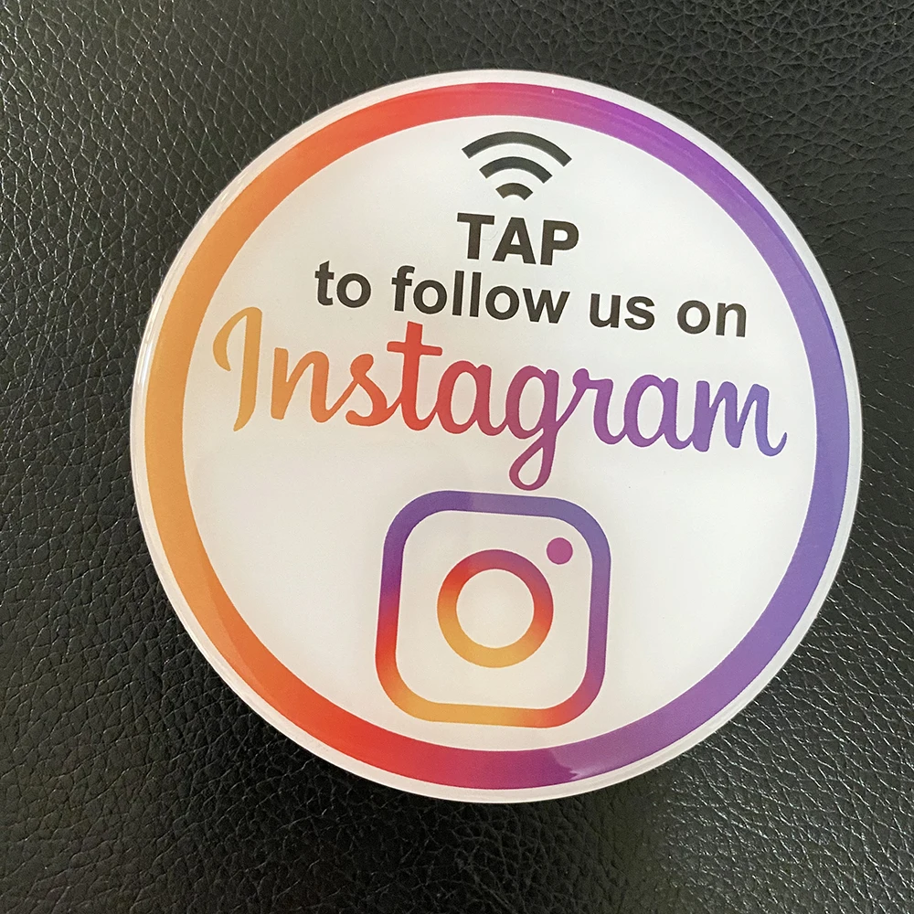 Praça Rodada Google Review Sticker Sign, Placa de Mídia Social NFC, Barber Shop Eyelash Nail Shop Decoração, Coffee Shop, 10cm