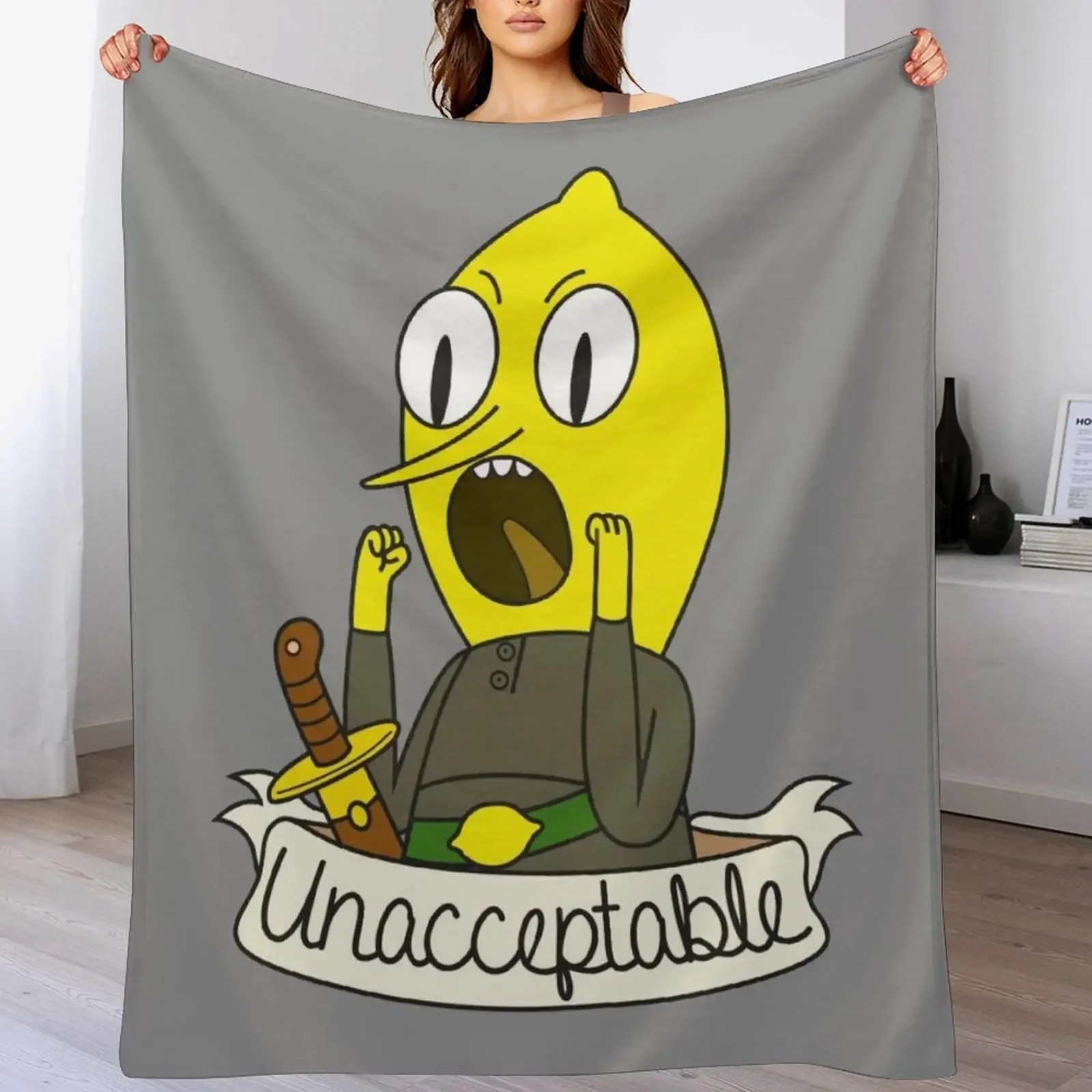

Lemongrab Throw Blanket Plaid on the sofa Stuffeds Baby blankets and throws Blankets