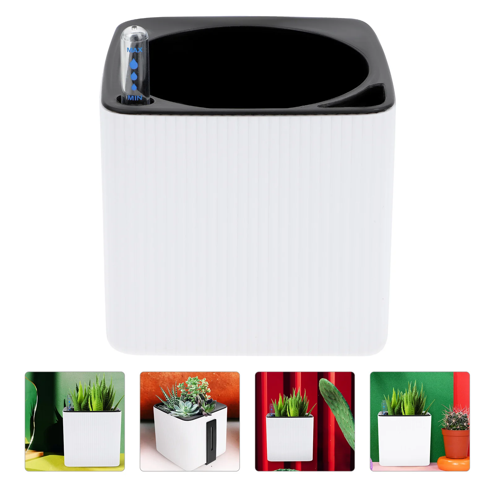 

1Set Automatic Water Absorption Flowerpot Hanging Planter for Home Office Balcony Garden Decoration Hanging Flowerpot