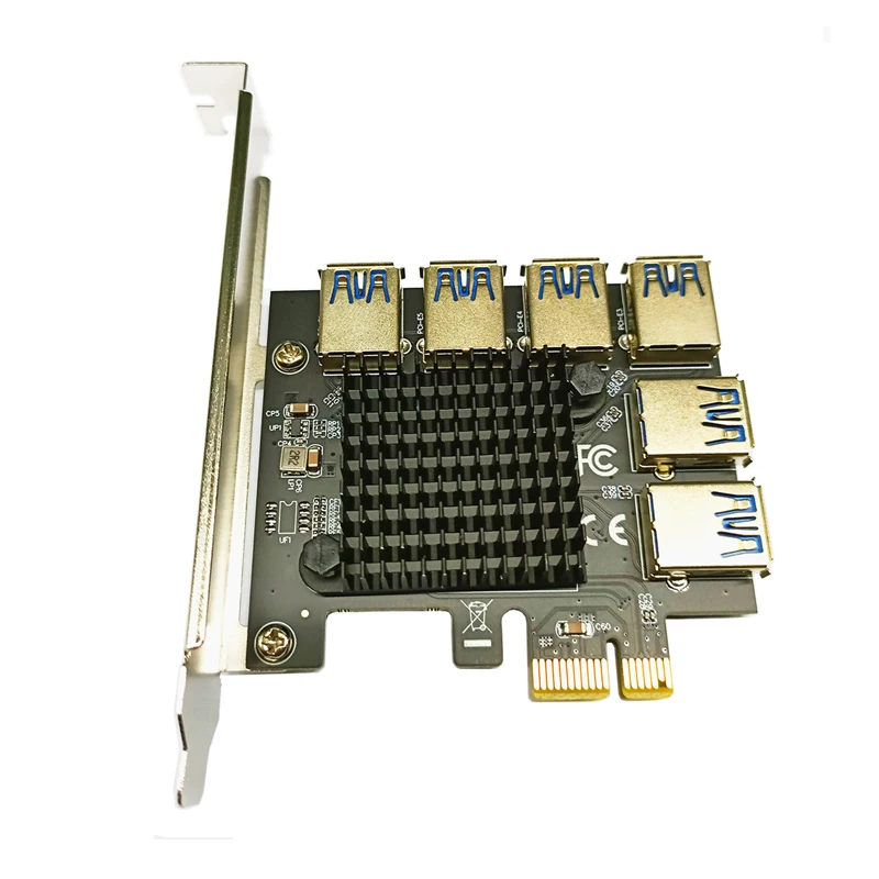 PCI Express адаптер мультипликатора PCIE от 1 до 6 USB 3,0, удлинитель PCI-E от 1 до 6, карта расширения PCIE от 1X до 16X, слот для майнинга биткоинов