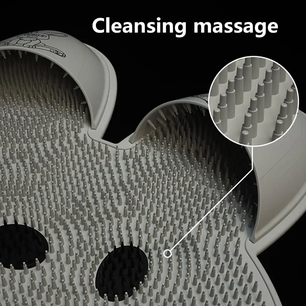Soothing Foot Massage Mat Bunny Shape Foot Scrubber Mat with Soft Silicone Bristles Exfoliating Dead Skin Remover Non-slip