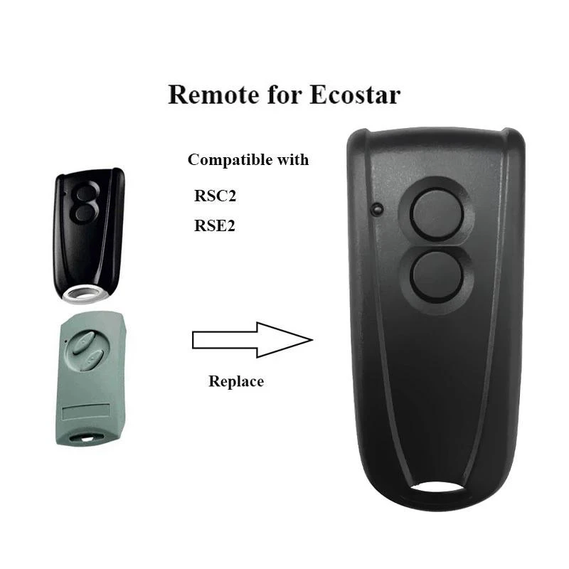 HORMANN ECOSTAR RSC2-433 RSE2-433 Hand-held Transmitter 2PCS 433 MHz Replacement 433.92mhz Rolling Code Remote Control Command