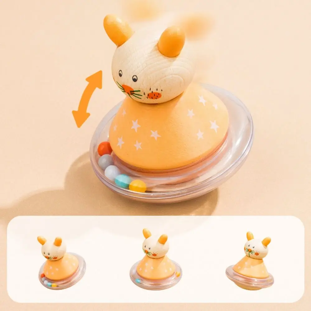 Crafts Wooden Tumbler Doll Handmade Toy Doll Little Bear Rocking Toy Mini Collection Elephant Tumbler Toy Children Girls Boys