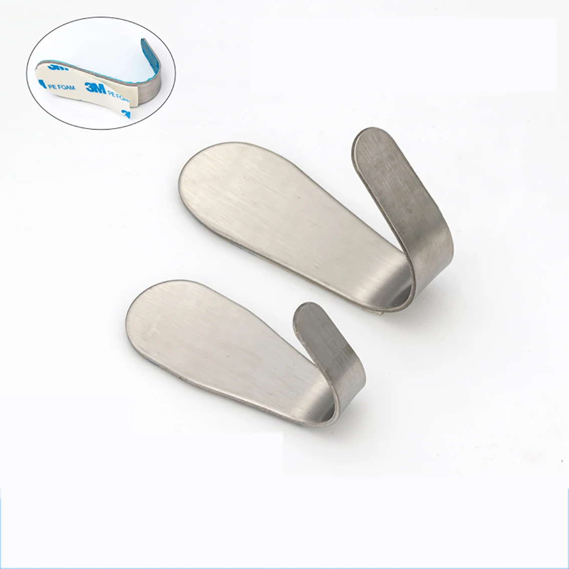 

6Pcs 21x53mm Self-adhesive Single Hook Stainless Steel Furniture Clothes Wardrobe Coat Hook Door Rear Wall Hanging Door Hook