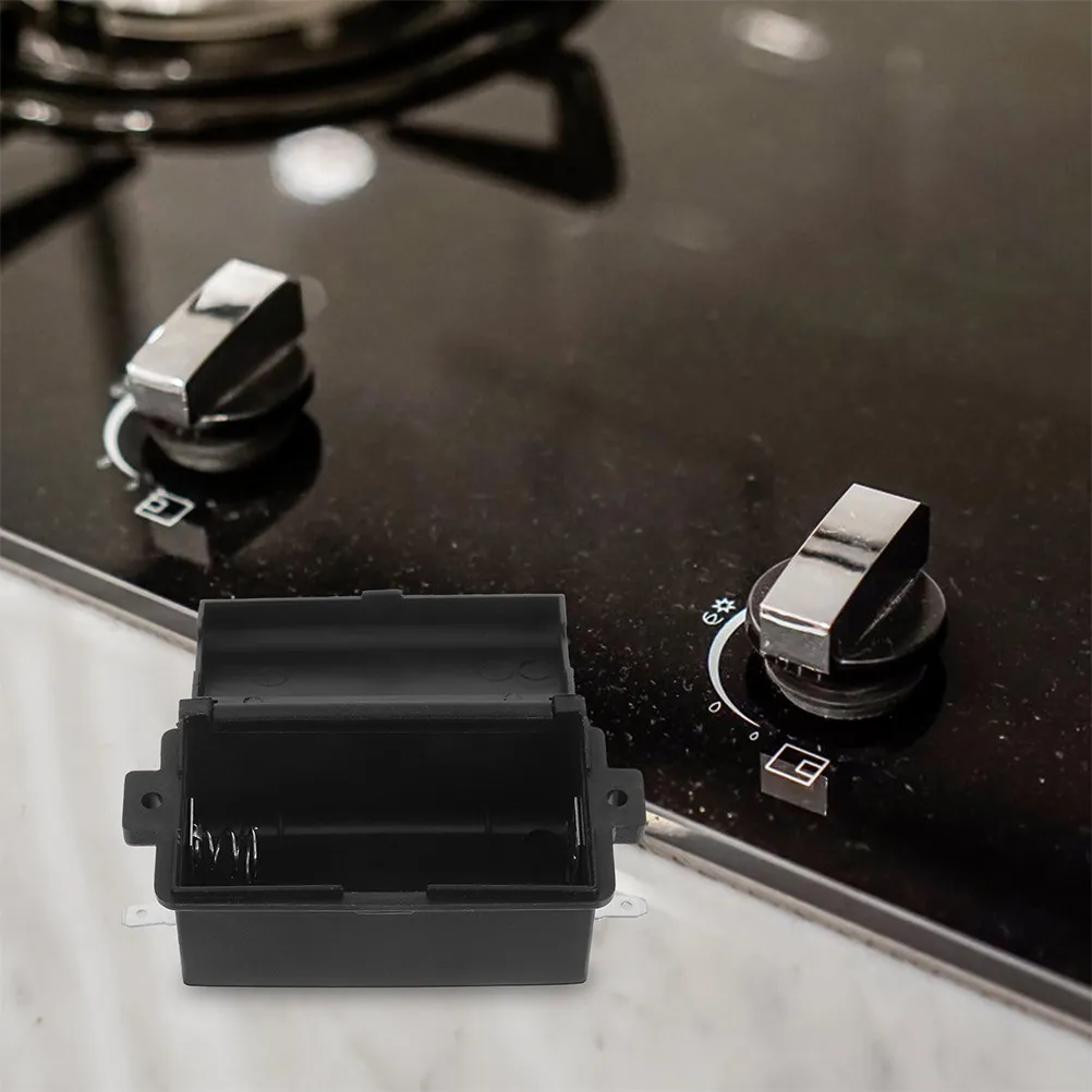 2pcs Gas Stove Battery Box 1.5V Black Abs Replacement Parts for Range Hob Cooktop Durable Safety Compliance Easy Installation