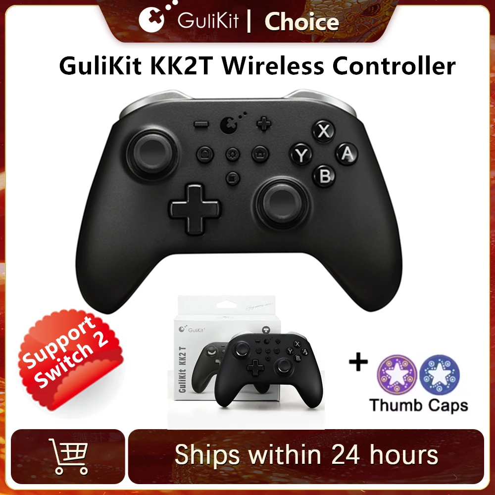 

GuliKit KK2T Беспроводной игровой контроллер Bluetooth с магнитным джойстиком TMR с защитой от дрейфа для ПК/Windows/переключателя/Steam Deck/iOS/macOs