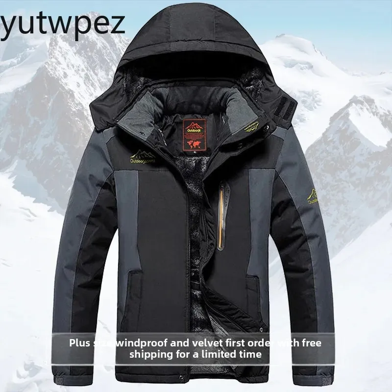 

Men Outdoor Jacket Thickened Warmth Windproof Workwear Logo Cotton Coat Autumn Winter Heavy Duty Running Climbing Hiking Jacket