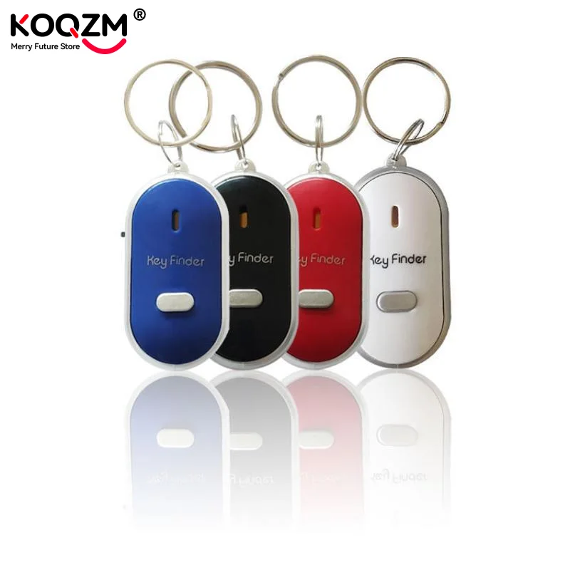 1Pcs Flashing Beeping Alarm Sound Control Key Locator Smart Finder Anti Lost Key Finder Keychain With LED Whistle For Men Women