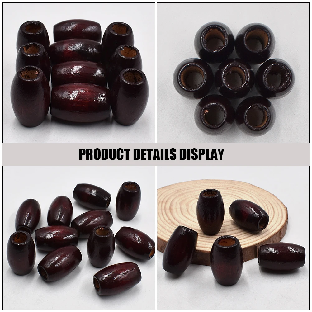 

50 Pcs Creative Wooden Beads Spacer Ovals for Crafts Multicolor Loose Small Shaped Spiral Valentine's Day