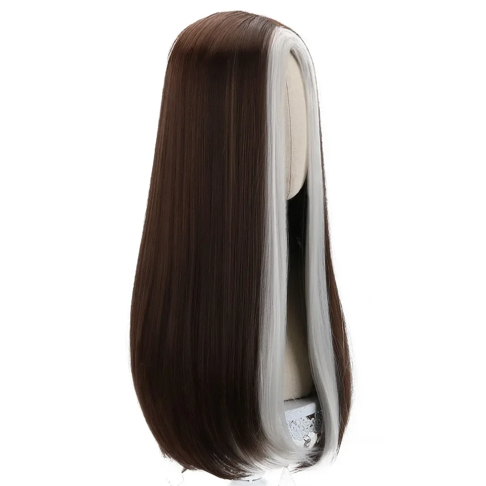 ACAG Long Straight Synthetic Silver Brown 24\