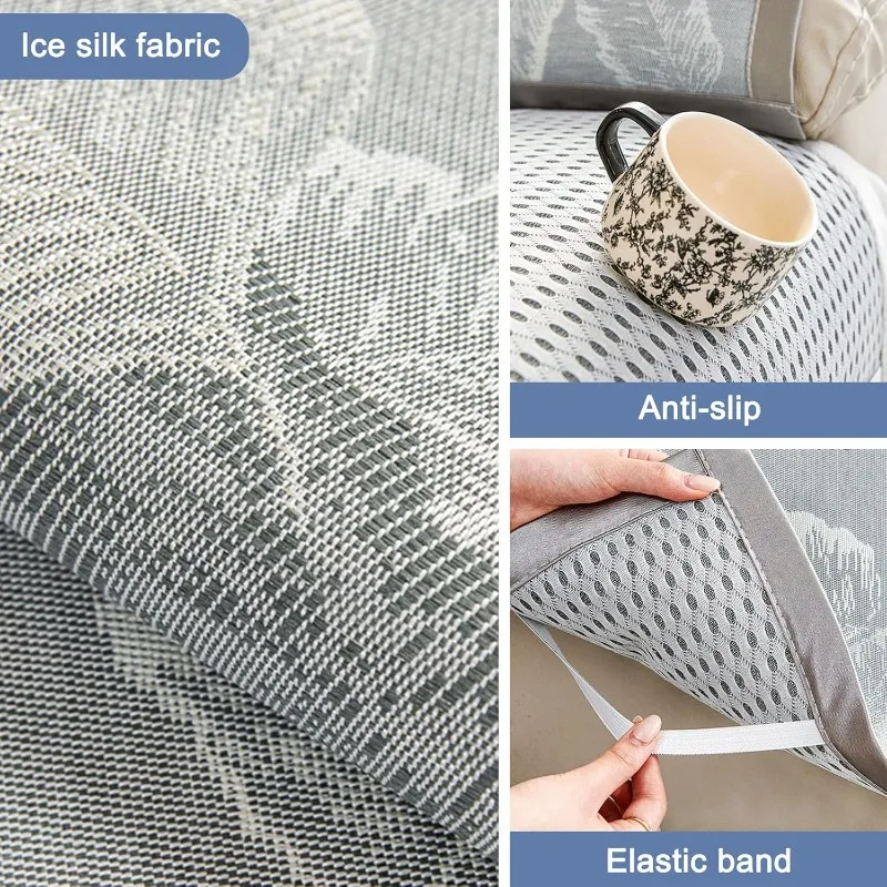 Summer Ice Silk Sofa Mat Universal Chivas Recliner Cover Non-slip Cooling Mat Single Armchair Dustproof Protector Home Decor