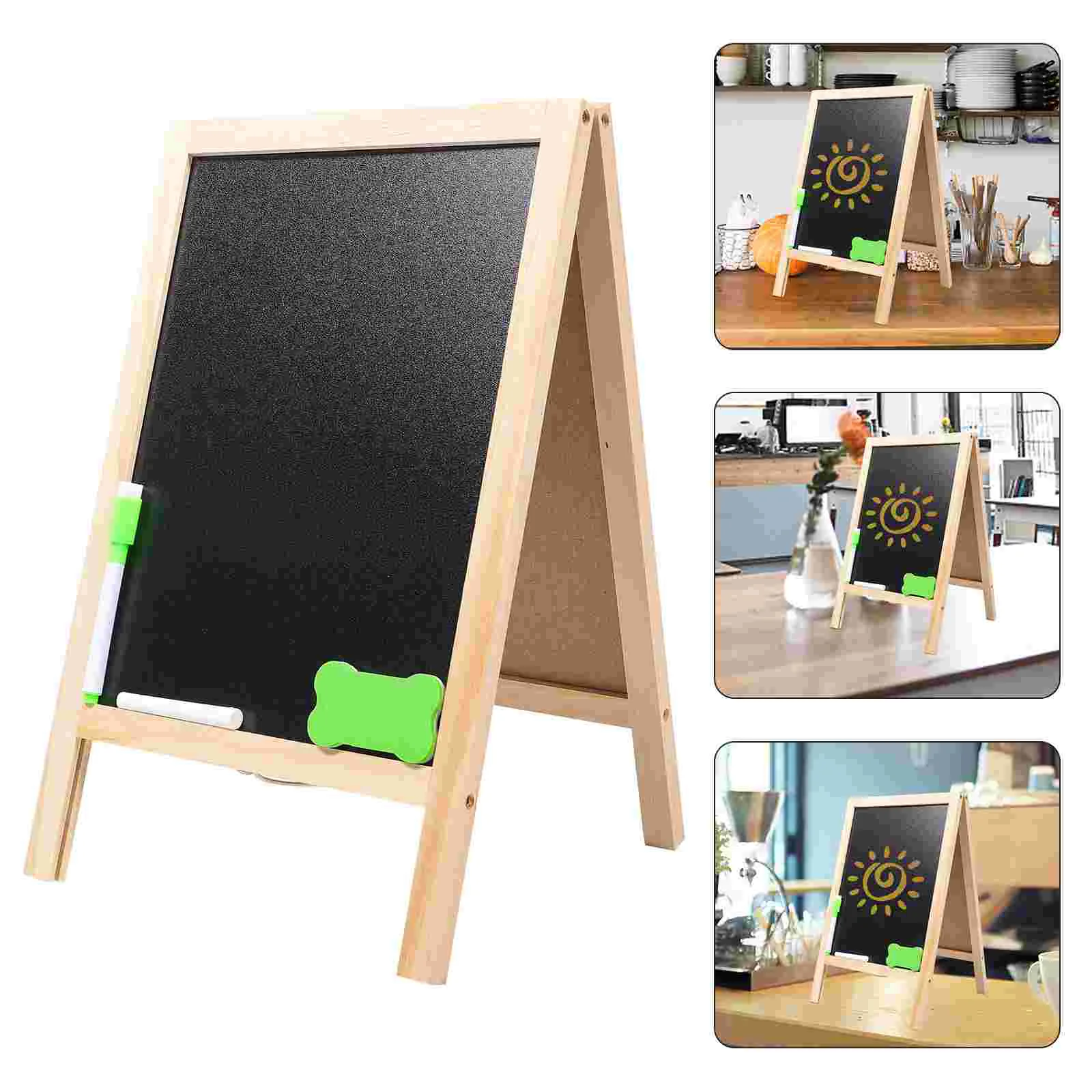 

Small Blackboard Chalkboard Tags Mini Double-sided Chalkboards Signs Bamboo Child