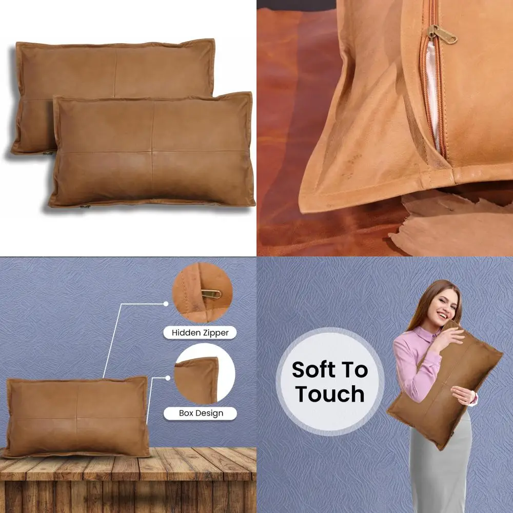 

Наволочка из 100% натуральной овечьей кожи - Чехол для диванной подушки - Элегантные чехлы для декора гостиной и спальни