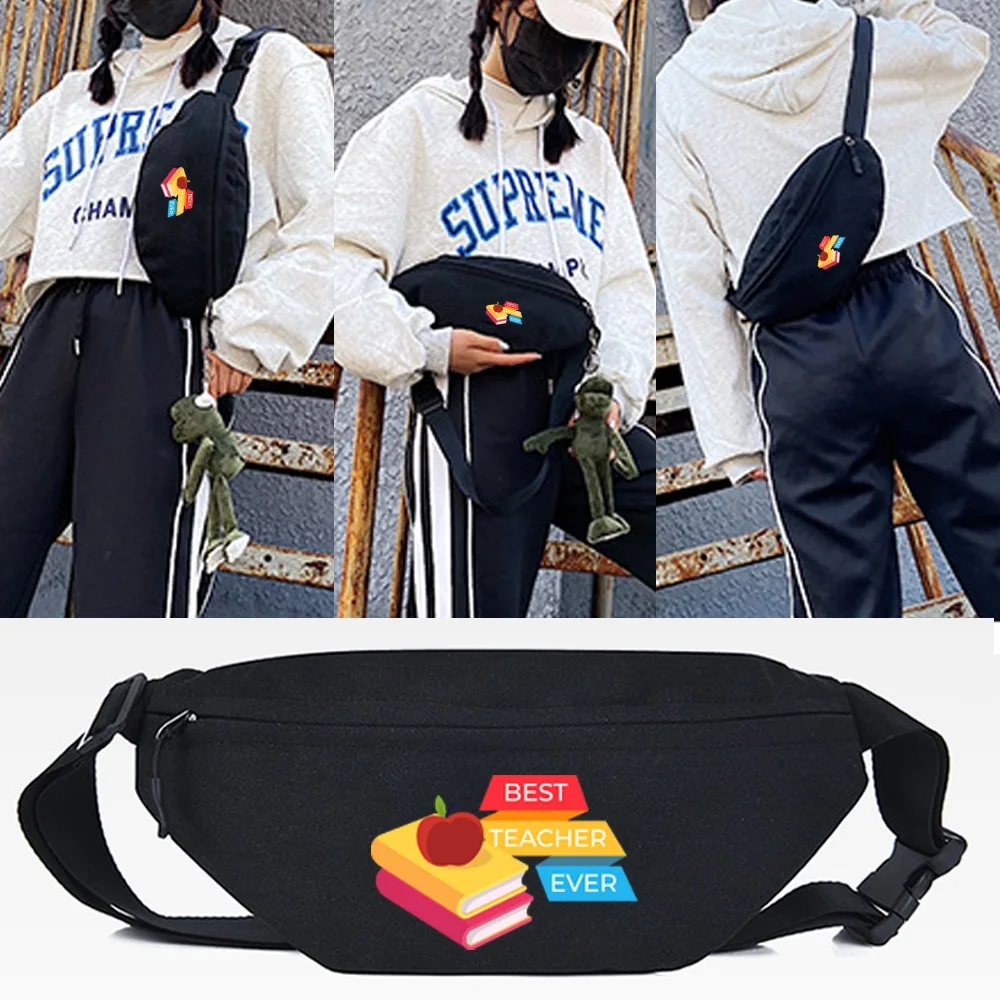 Women Waist Bag Shoulder Pack Casual Functional Money Phone Crossbody Bag Multicolored Stripes Printing Men Shoukder Banana Bags