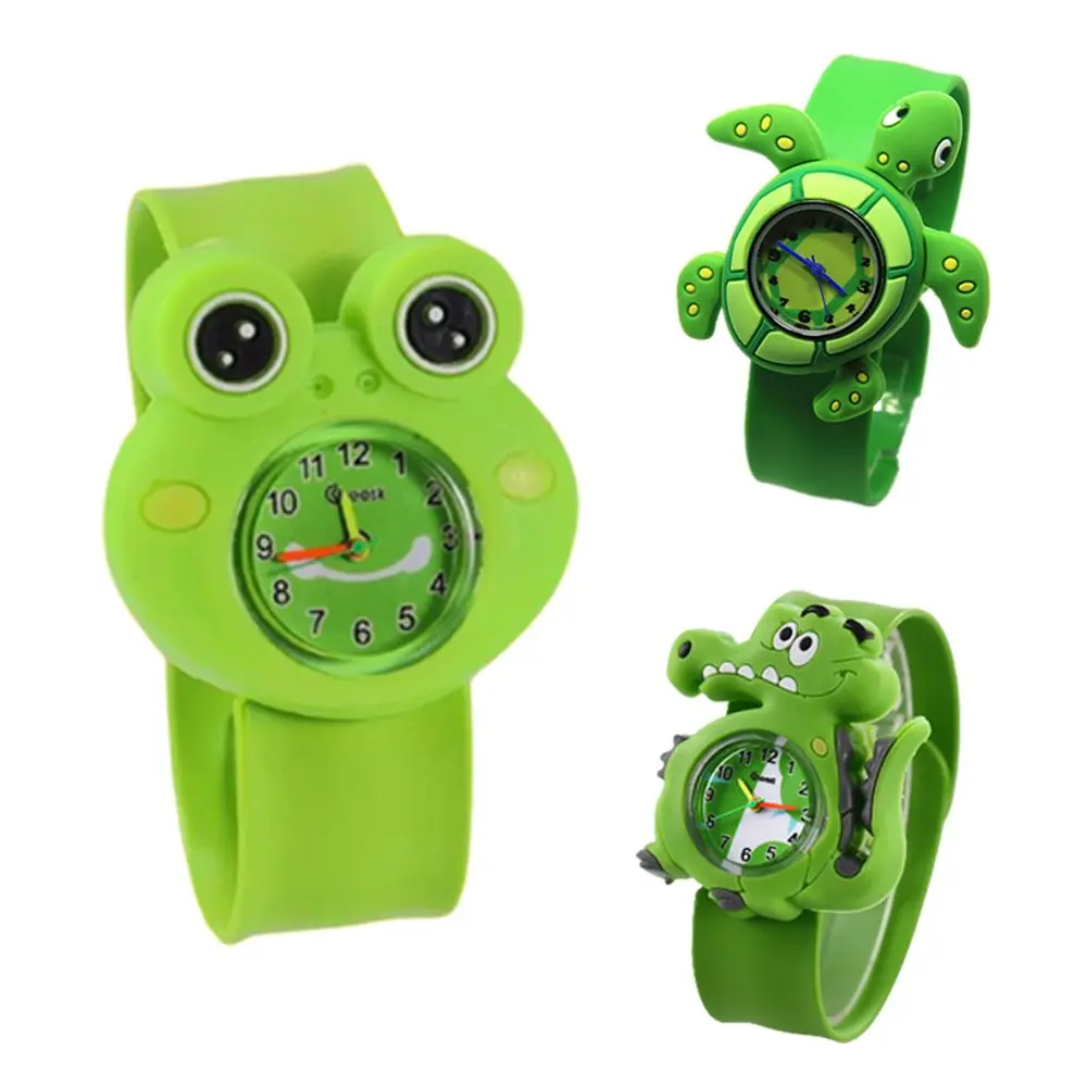 Clock Cartoon Animal 3D Digital Quartz Wrist Watches Cute Frog Slap Watch