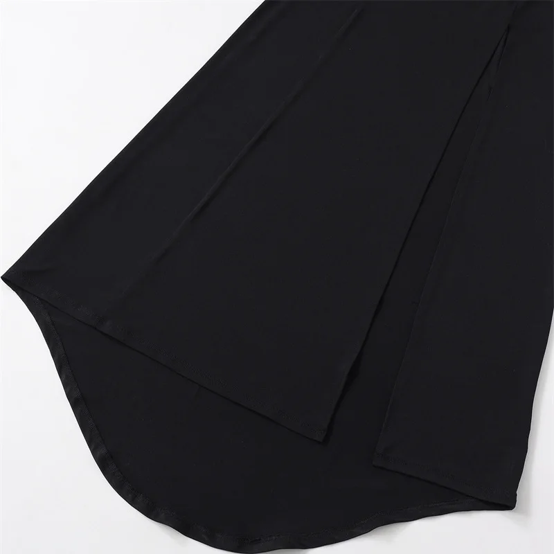 กระโปรงทรงเอไลน์ผ้าโพลีเอสเตอร์สีพื้นแบบมีจีบ รุ่น Dr. Ele สไตล์ลำลองทรงหลวม  สำหรับผู้หญิง ยี่ห้อ NINE ZAR