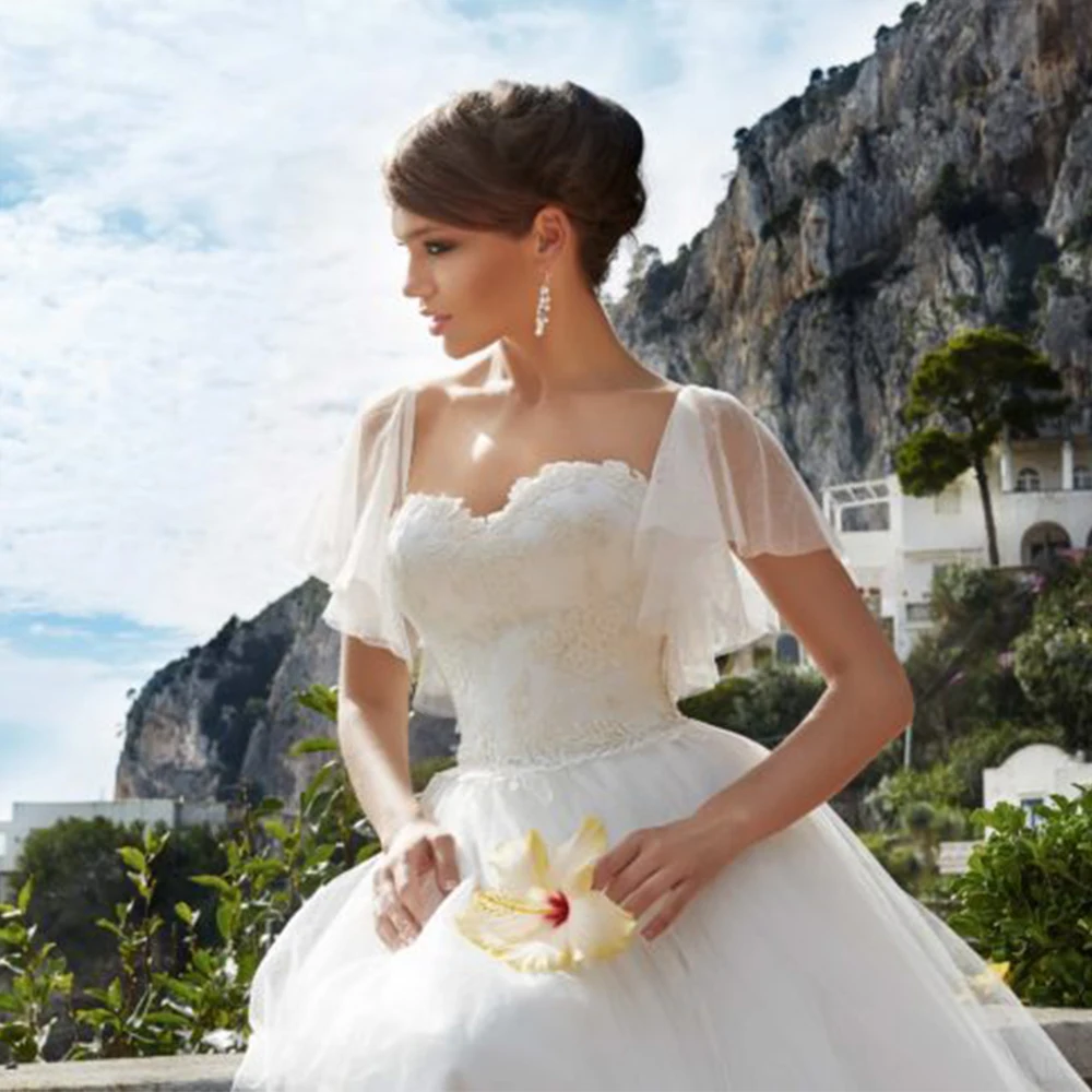 Robe de mariée sans bretelles exquise avec dentelle, robes en tulle doux pour les patients, quoi que ce soit pour les femmes, nouveau, été 2024