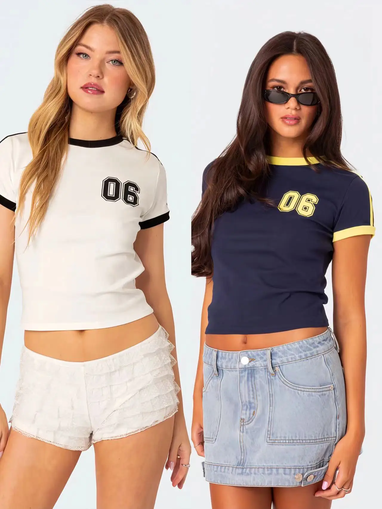 

Новая женская летняя футболка Slim Fit в стиле ретро с цветными блоками, круглым вырезом, модная, хлопковая, с коротким рукавом, с принтом, повседневная одежда