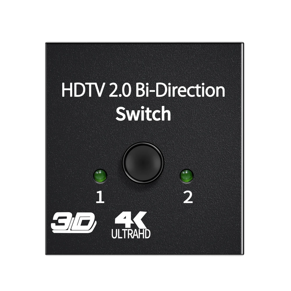 Splitter kompatybilny z HDMI 4K przełącznik KVM Bi-Direction 1x2/2x1 HDMI kompatybilny przełącznik 2 in1 Out dla Adapter do przełącznika TV, pudełko PS4/3