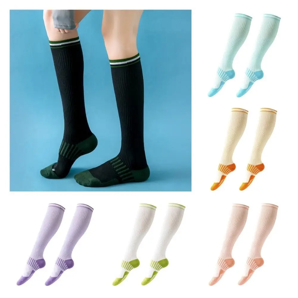 Solid Color Sport Compression Socks Antislip Absorb Sweat Thigh Tube Socks Deodorization Ventilate Athletic Crew Socks