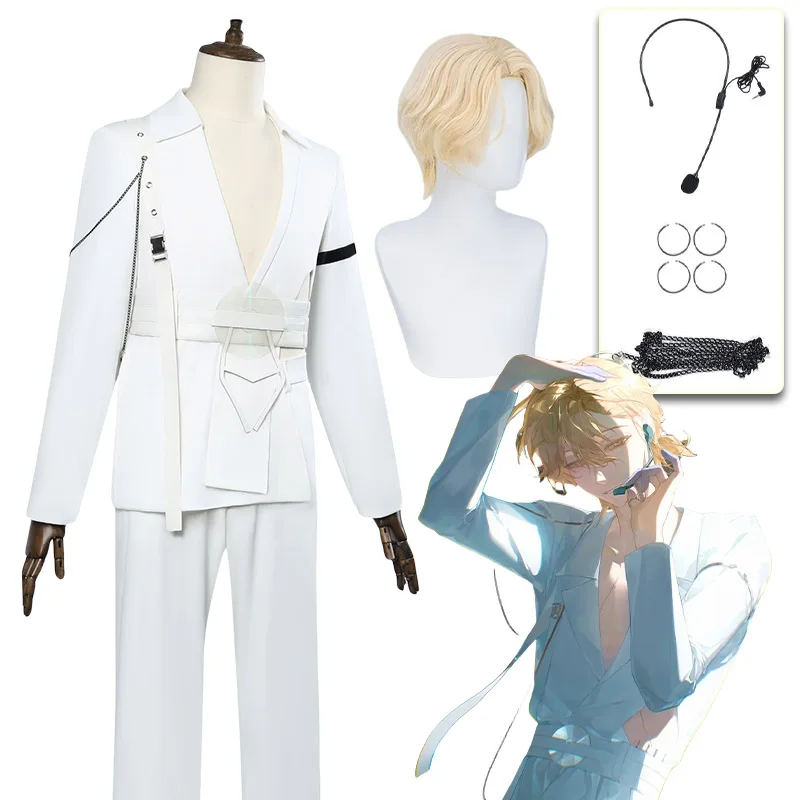 

Аниме Alien Stage R7 Косплей Лука Косплей Костюм Парик R7 Белая Униформа Кольца Лука Гарнитура Хэллоуин Костюм для Мужчин Комикс