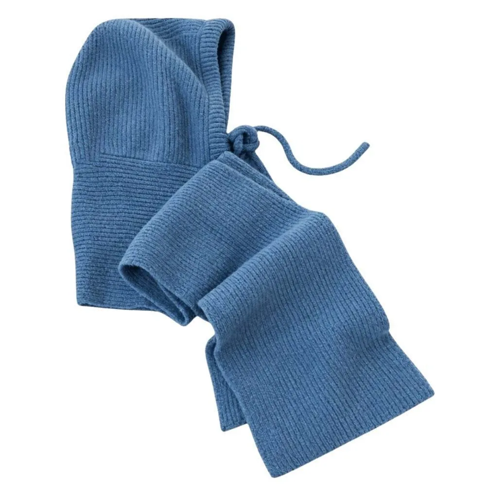 Korean Style Winter Balaclava Hat Solid Color Combined Hood Hood Scarf Combo Big Headwear Cozy Fleece Integrated Neck Warmer