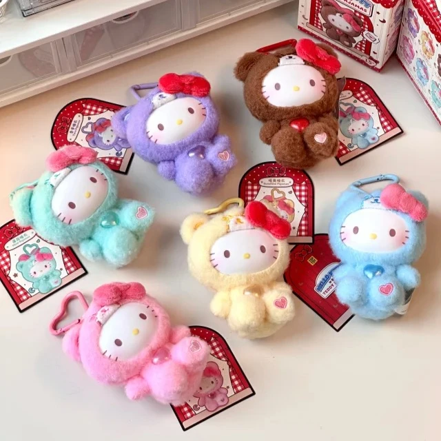 

Новая серия пижам HelloKitty Teddy, загадочная коробка, милые фигурки, сумка-сюрприз, кавайный аниме, кулон, брелок, кукла, слепая коробка