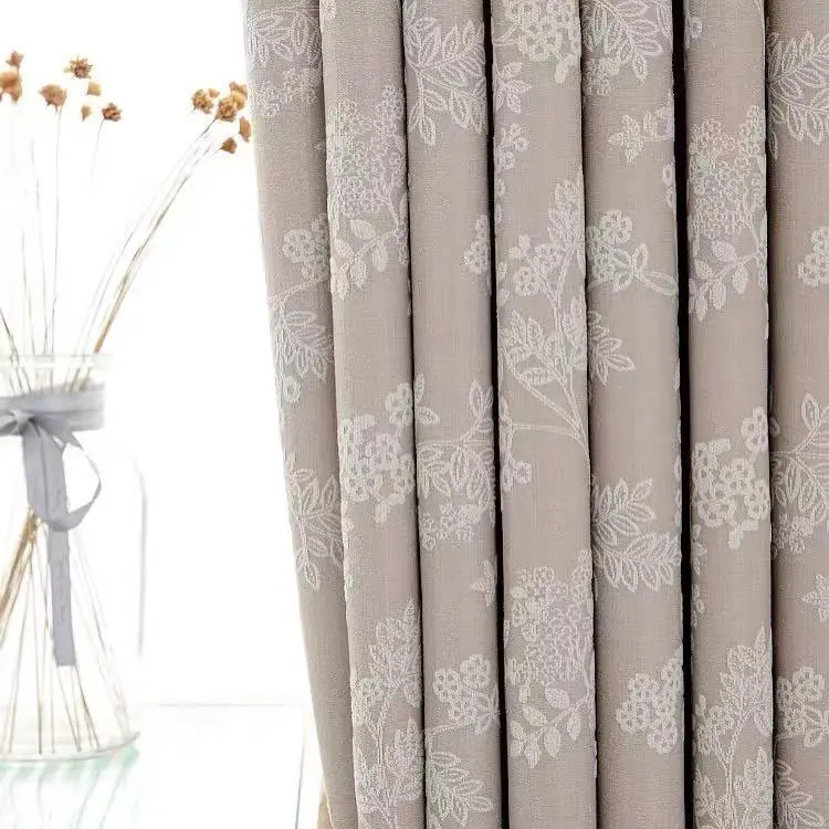 Customized Finished Products New Lace Fungus Lace Splicing Pink Jacquard Curtains for Living Room Bedroom Partition Curtains