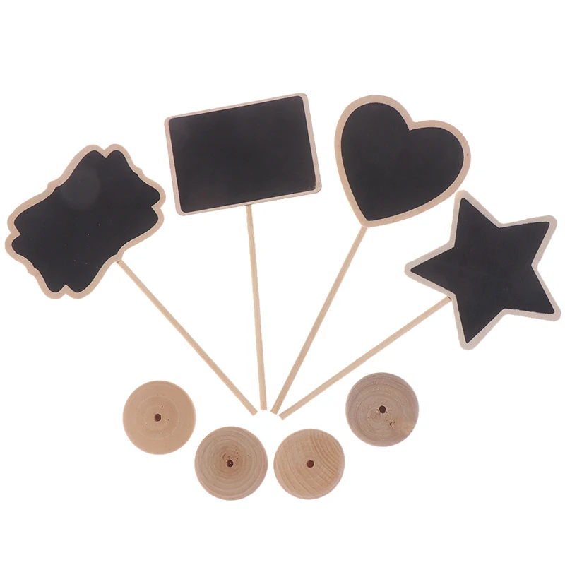 2pcs Mini Small Wooden Chalk Blackboard Wedding Kitchen Restaurant Signs Heart Chalkboard Writing Notice Message Paint Board