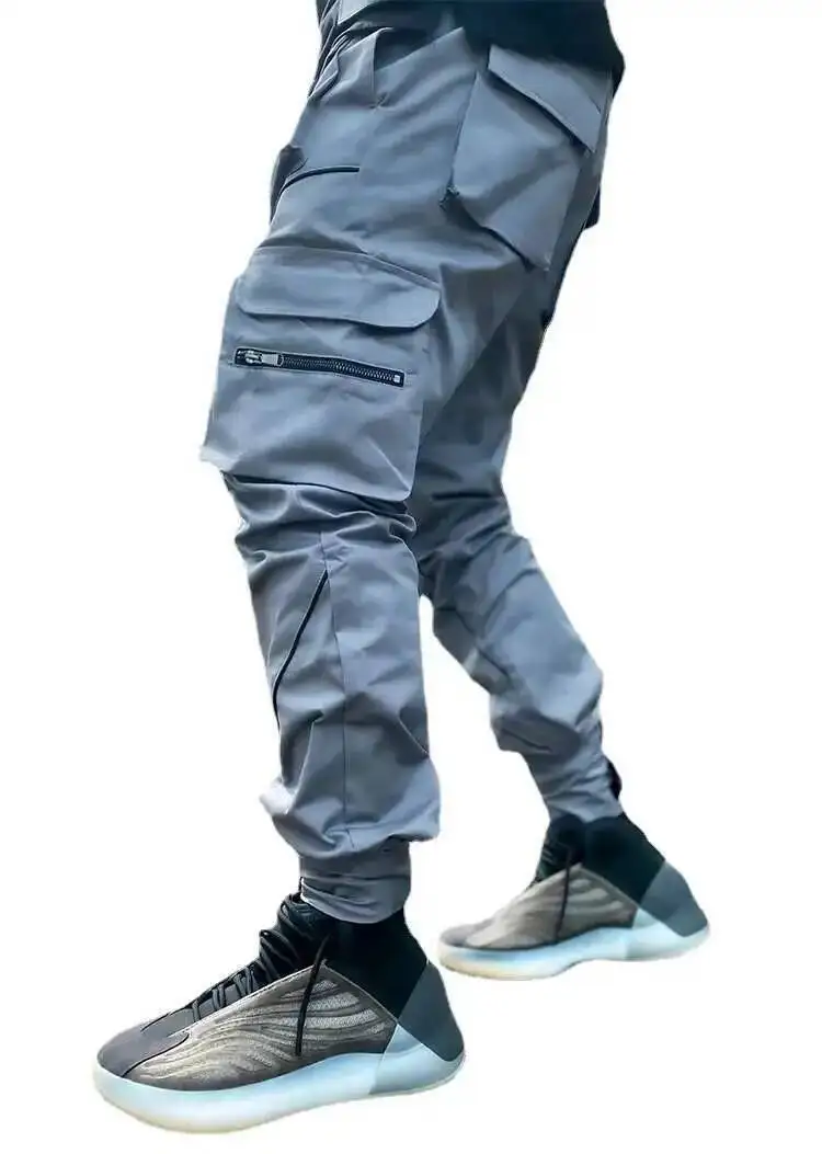 HKSH Lente Nieuwe Mannen Dark Casual Safari Stijl Trendy Losse Rechte Overalls Multi Zakken Reflecterende Sport Potlood Broek HK0419