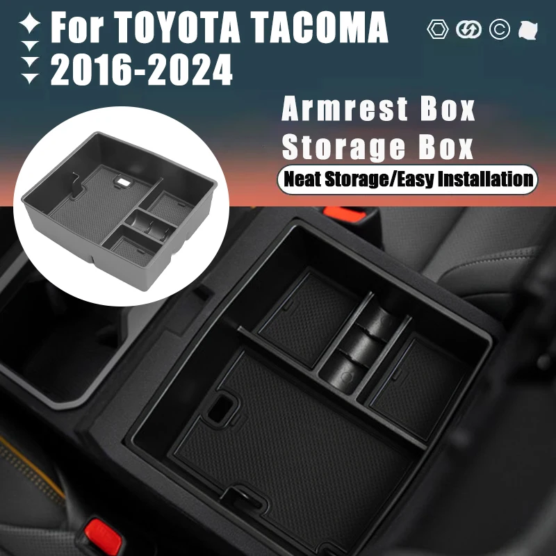 

For TOYOTA TACOMA 2016-2024 2018 2019 2020 Armrest Box Storage Box Modification Stowing Tidying Box Car Internal Accessories