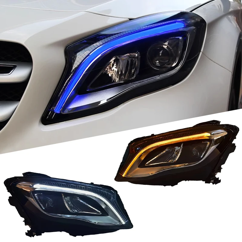 

Для Mercedes-Benz GLA 200 260 X156 2015-2019: Обновленные светодиодные фары (передние фонари) для автомобиля