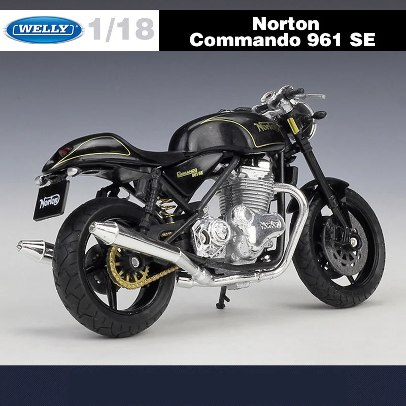 WELLY 1:18 Norton Commando 961 SE Alloy Motorcycle Model Diecast Metal Street Racing Motorcycle Model Simulation Childrens Gifts