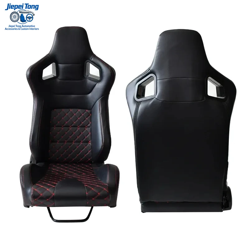 

Double Slider Black Red Checkered Modified Racing Seat