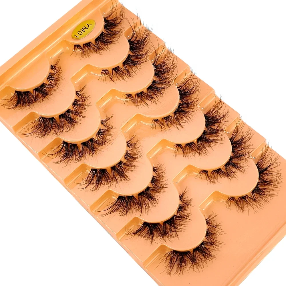 HBZGTLAD 7pairs Mink Eyelashes Invisible Band Fairy Lashes Extension Natural False Eyelashes Faux Fluffy Wispy Mink Fake Lashes