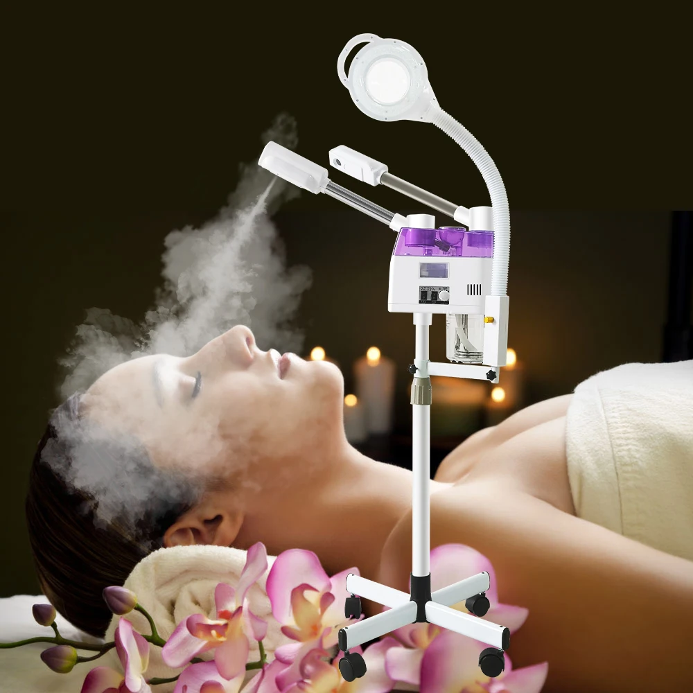 2024 Salon Beauty Professional Stand Ozone Vapozone Facial Steam Machine Vapor Hot and Cold  Steamer For  Spa Use