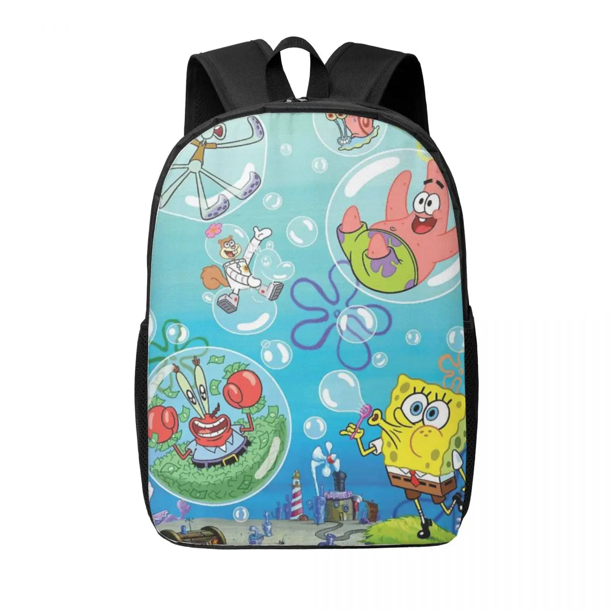 Spongebob 17-Inch Student Backpack - Comfortable and Practical Backpack for Daily Use, School, and Travel