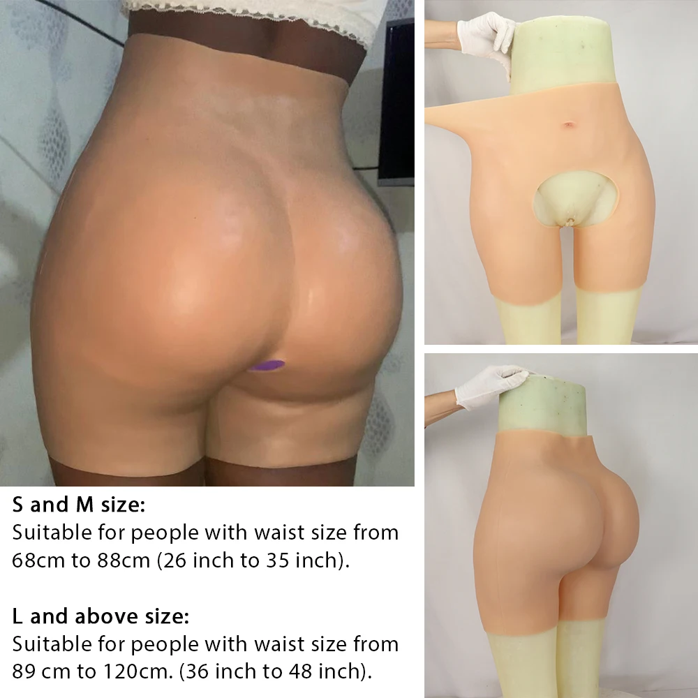 Fake Silicone Buttock for African Women Artificial 1.2cm Big Bum and Hips Enhancement Open Crotch Panties Lifting Shapewear