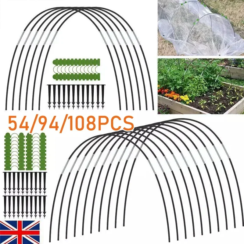 

Garden Net Plant Cover Rustproof Fiberglass Rods Insect Netting Arch Set Flower Vegetable Bird Protection Netting Plant Cover